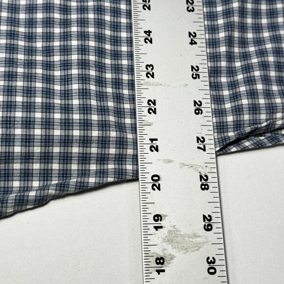 St Johns Bay Shirt Men XXL Blue White Brown Cotton Checkered Plaid Button Up - Picture 5 of 7